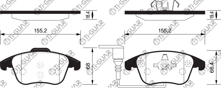 Тормозные колодки TG-1691/PN0398W * Ti·GUAR Тормозные колодки TG-1691/PN0398W * Ti·GUAR